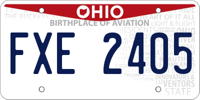 OH license plate FXE2405