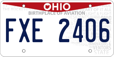 OH license plate FXE2406