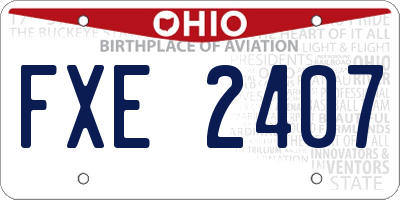 OH license plate FXE2407