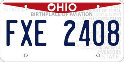 OH license plate FXE2408