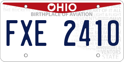 OH license plate FXE2410
