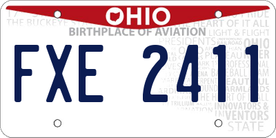 OH license plate FXE2411