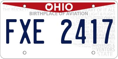 OH license plate FXE2417