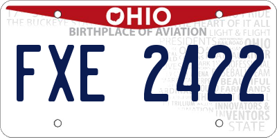 OH license plate FXE2422