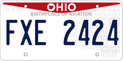 OH license plate FXE2424