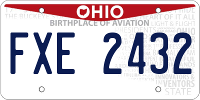 OH license plate FXE2432