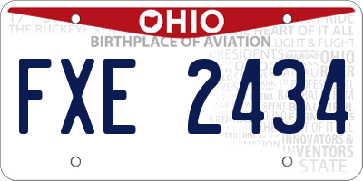 OH license plate FXE2434