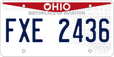OH license plate FXE2436