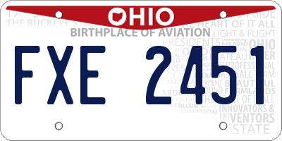 OH license plate FXE2451
