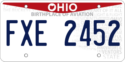 OH license plate FXE2452