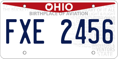OH license plate FXE2456