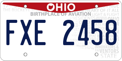 OH license plate FXE2458