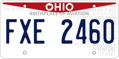 OH license plate FXE2460