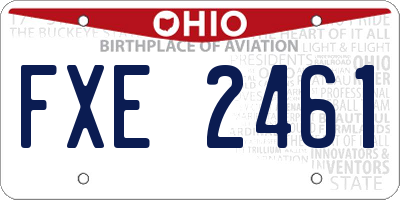 OH license plate FXE2461
