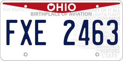 OH license plate FXE2463