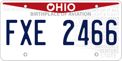 OH license plate FXE2466
