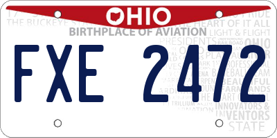 OH license plate FXE2472