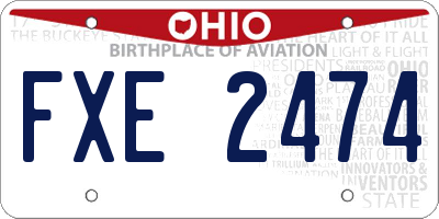 OH license plate FXE2474