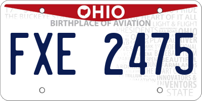 OH license plate FXE2475