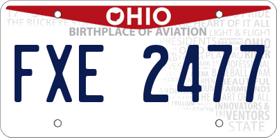 OH license plate FXE2477