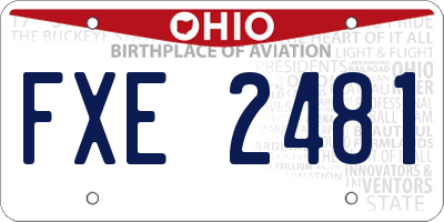 OH license plate FXE2481