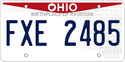 OH license plate FXE2485