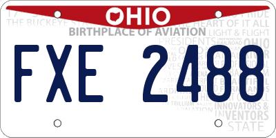 OH license plate FXE2488