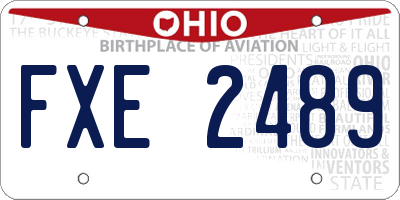 OH license plate FXE2489