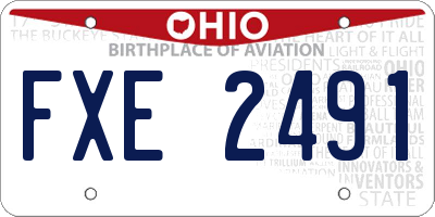 OH license plate FXE2491
