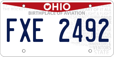 OH license plate FXE2492