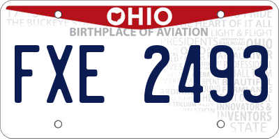 OH license plate FXE2493