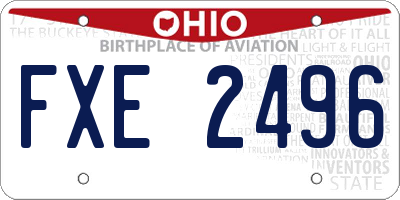OH license plate FXE2496