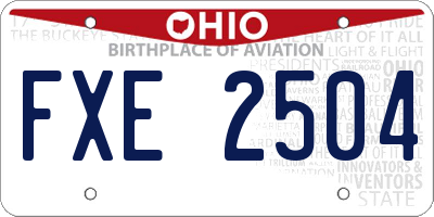 OH license plate FXE2504
