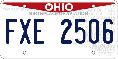 OH license plate FXE2506