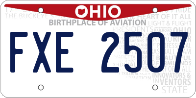 OH license plate FXE2507