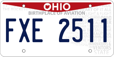 OH license plate FXE2511