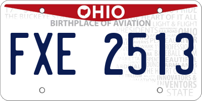 OH license plate FXE2513