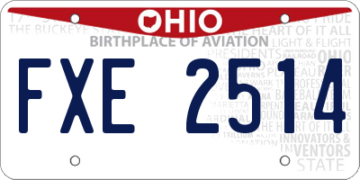 OH license plate FXE2514