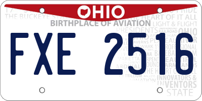 OH license plate FXE2516