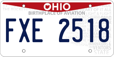OH license plate FXE2518