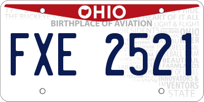 OH license plate FXE2521