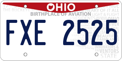OH license plate FXE2525
