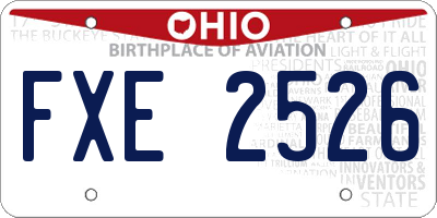 OH license plate FXE2526