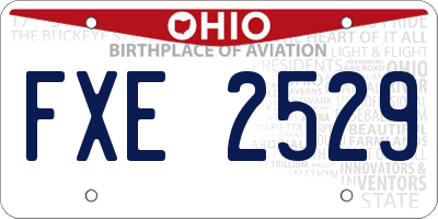 OH license plate FXE2529