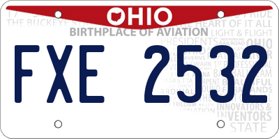 OH license plate FXE2532