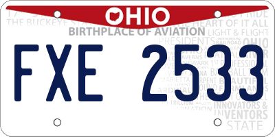OH license plate FXE2533