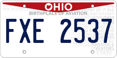 OH license plate FXE2537
