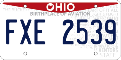 OH license plate FXE2539
