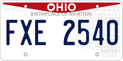 OH license plate FXE2540