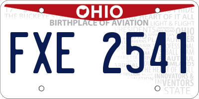 OH license plate FXE2541